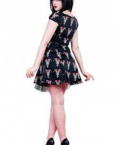 H&R London Black Tribal Tattoo Mini Dress All Ladies Clothing