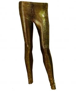 H&R London Golden Snake Print Leggings All Ladies Clothing