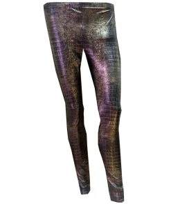 All Ladies Clothing H&R London Intimax Brown Snake Skin Leggings