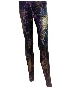 H&R London Marina Golden Print Snake Skin Leggings