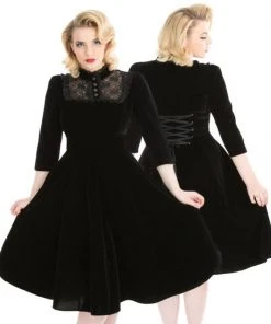 H&R London Nightshade Velvet Dress All Ladies Clothing