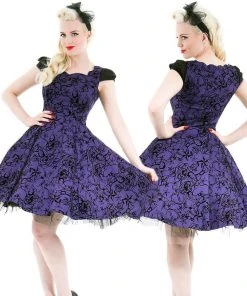 H&R London Purple Evening Swing Dress