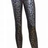 H&R London Silver Leopard Print Leggings