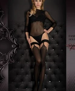 Stockings And Holdups Ballerina 345 Hold Up Stockings Black