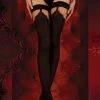 Ballerina 345 Hold Up Stockings Black/Red