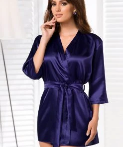Chemises, Nightwear Irall Aria Dressing Gown Navy