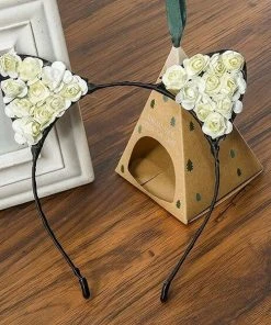 Gothic Hair Accessories Rose Cat Ear Headband, 4 Colours Hair Pins, Combs, Hairbands