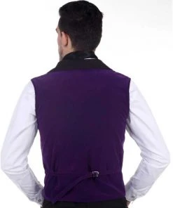 Pirate Dressing Mens Steampunk Clothing Joshua Purple Velvet Steampunk Waistcoat