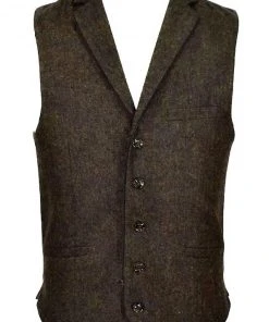 Kaymans Mens Steampunk Clothing Kaos Brown Tweed Steampunk Waistcoat (36)