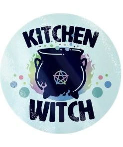 Grind Kitchen Witch Circular Glass Chopping Board Dining & Barware