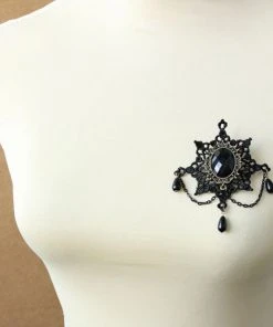 Lace Jewellery Victorian Gothic Black Lace Brooch Gothic Jewellery