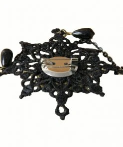 Lace Jewellery Victorian Gothic Black Lace Brooch Gothic Jewellery