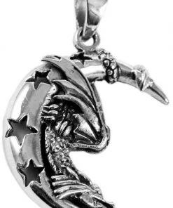 Lisa Parker Jewellery Lisa Parker Dragon On Moon Pendant Silver