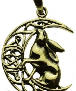Lisa Parker Jewellery Lisa Parker Moon Gazing Hare Pendant Bronze