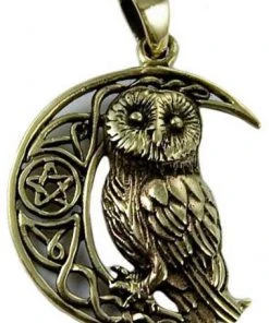 Lisa Parker Jewellery Lisa Parker Owl On Moon Pendant Bronze