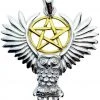 Lisa Parker Jewellery All Jewellery Lisa Parker Owl Pentagram Pendant Silver