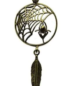 Lisa Parker Jewellery Lisa Parker Spider Feather Dreamcatcher Pendant Bronze All Jewellery