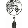 Lisa Parker Jewellery Lisa Parker Spider Feather Dreamcatcher Pendant Silver