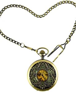 Pocketwatches Luminous Triangle Filigree Steampunk Pocket Watch