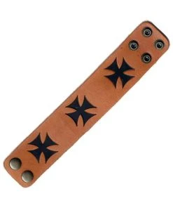 Kinkyangel All Jewellery Maltese / Iron Cross Cuff Bracelet - Brown / Black