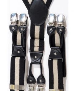 Banned Rockabilly Braces Stripe Mens Steampunk Clothing