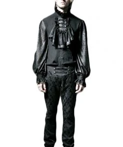 Mens Gothic Clothing Punk Rave Crescent Trousers K-193 Black