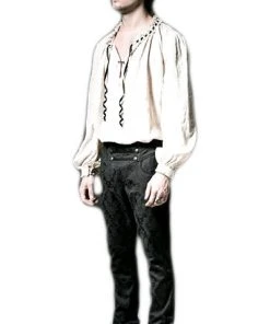 Mens Gothic Clothing Punk Rave Crescent Trousers K-193 Black