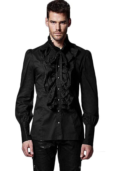 Punk Rave Mens Dante Frilled Gothic Fancy Shirt Y-597 5 Punk Rave Mens Dante Frilled Gothic Fancy Shirt Y-597