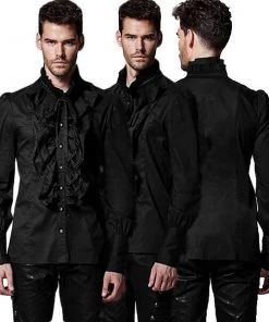 Punk Rave Mens Dante Frilled Gothic Fancy Shirt Y-597