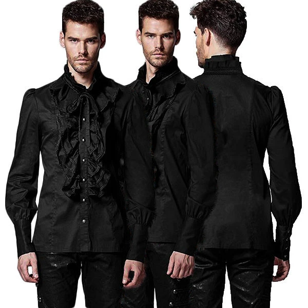 Punk Rave Mens Dante Frilled Gothic Fancy Shirt Y-597 4 Punk Rave Mens Dante Frilled Gothic Fancy Shirt Y-597