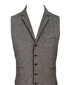 Kaymans Mens Steampunk Clothing Angelo Brown Herringbone Tweed Waistcoat
