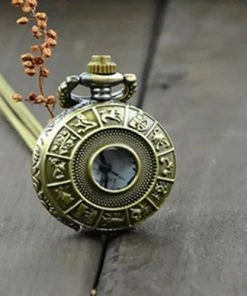 Pocketwatches Miniature Zodiac Steampunk Pocket Watch Necklace Steampunk Jewellery