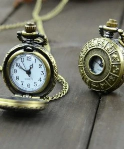 Pocketwatches Miniature Zodiac Steampunk Pocket Watch Necklace Steampunk Jewellery