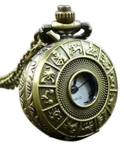 Pocketwatches Miniature Zodiac Steampunk Pocket Watch Necklace Steampunk Jewellery