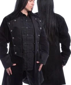 Innocent Clothing Mens Gothic Clothing Poizen Black Velvet Monarch Coat