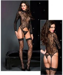 Music Legs Lace Cami Garter