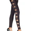 All Ladies Clothing Music Legs Cut Out Side Leggings