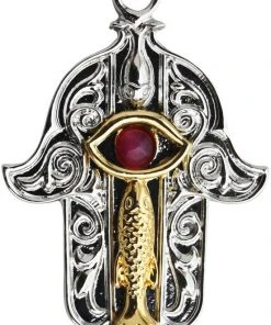 Mystic Kabbalah Hand Of Khamsa Necklace