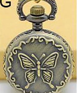 Pocketwatches Butterfly Necklace Steampunk Pocket Watch
