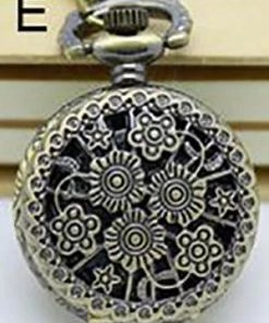 Pocketwatches Necklace Steampunk Pocket Watch With Mini Flowers Design PW-E Steampunk Jewellery