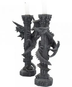 Nemesis Now All Homeware Guardians Of The Light Pair Of Dragon Candlesticks