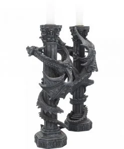 Nemesis Now All Homeware Guardians Of The Light Pair Of Dragon Candlesticks
