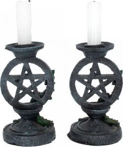 Nemesis Now Aged Pentagram Candlesticks All Homeware