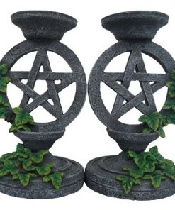 Nemesis Now Aged Pentagram Candlesticks All Homeware