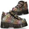 New Rock Boots New Rock Vintage Flower Holo Shoes M-106N-S73