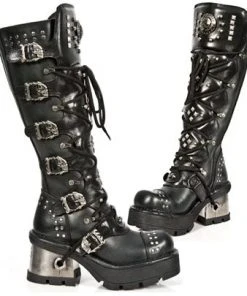 New Rock Boots Gothic Boots New Rock Ladies Knee Skull Boots M.1030-S1