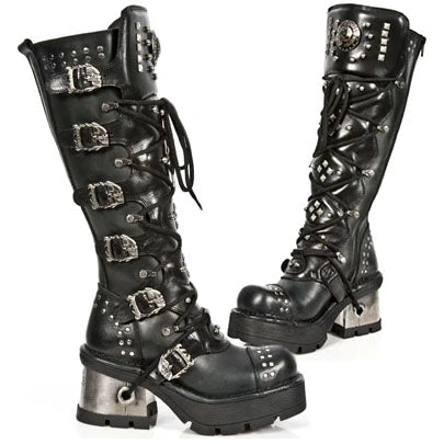 New Rock Boots Gothic Boots New Rock Ladies Knee Skull Boots M.1030-S1 4 New Rock Boots Gothic Boots New Rock Ladies Knee Skull Boots M.1030-S1