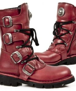 New Rock Boots New Rock Red Comfort Boots M.1473-S12 Gothic Boots