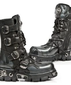 New Rock Boots New Rock M591 S2 Silver Flames Boots
