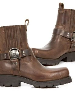 New Rock Boots New Rock Brown Motorcycle Ankle Boots Gothic Boots